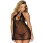 Dreamgirl Black Lace Sheer Babydoll Set