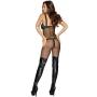 Dreamgirl Black Fishnet Halterneck Bodystocking with Body Harness