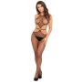Worldgirl Black Fishnet Crotchless Cut-Out Bodystocking 