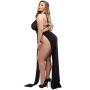 Lapdance Plus Size Black Long Lace Gown