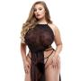 Lapdance Plus Size Black Long Lace Gown