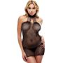 Lapdance Black Fishnet and Lace Mini Dress