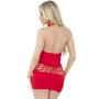 Pink Lipstick Red Halterneck Cut-Out Mini Dress