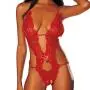 Shirley of Hollywood Red Peek-A-Boo Lace Crotchless Body