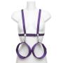 Purple Reins Body Harness with Wrist and Thigh Restraint