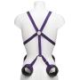 Purple Reins Body Harness with Wrist and Thigh Restraint