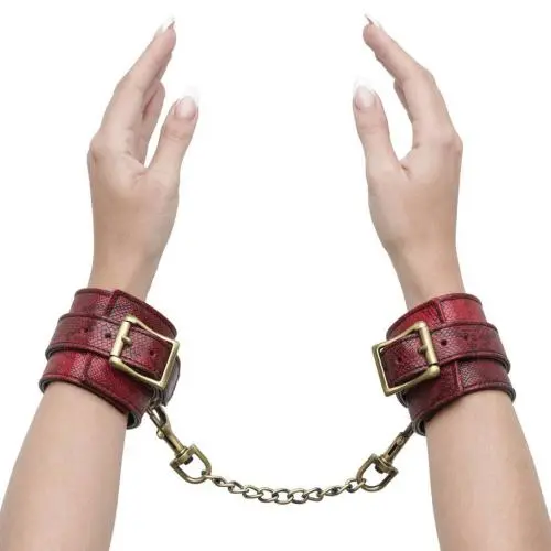 Bondage Boutique Faux Snakeskin Wrist Cuffs Bondage Boutique Faux Snakeskin Wrist Cuffs