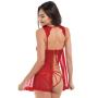 Dreamgirl Red Lace Strappy Babydoll Set 