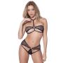 Oh La La Cheri Black Fishnet Harness Bra Set 