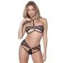 Oh La La Cheri Black Fishnet Harness Bra Set 