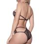 Oh La La Cheri Black Fishnet Harness Bra Set 