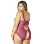 Oh La La Cheri Plus Size Magenta Open-Cup Crotchless Lace Body