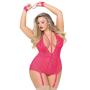 Seven 'til Midnight Plus Size Hot Pink Strappy Plunge Body