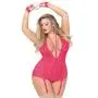 Seven 'til Midnight Plus Size Hot Pink Strappy Plunge Body