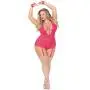 Seven 'til Midnight Plus Size Hot Pink Strappy Plunge Body