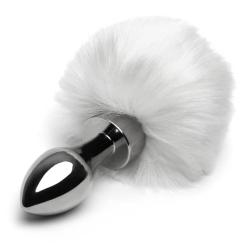 EasyToys Small Aluminium Faux Fur Bunny Tail Butt Plug