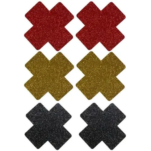 Sparkly X Nipple Pasties (3 Pairs) Sparkly X Nipple Pasties (3 Pairs)