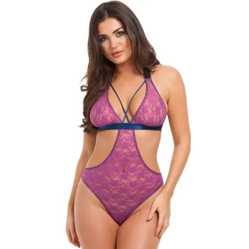 Worldgirl Free Spirit Pink Lace Cut-Out Strappy Body