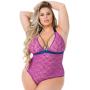 Worldgirl Plus Size Free Spirit Pink Lace Strappy Body