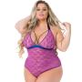 Worldgirl Plus Size Free Spirit Pink Lace Strappy Body