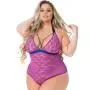 Worldgirl Plus Size Free Spirit Pink Lace Strappy Body