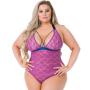 Worldgirl Plus Size Free Spirit Pink Lace Strappy Body