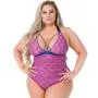 Worldgirl Plus Size Free Spirit Pink Lace Strappy Body