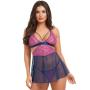 Worldgirl Free Spirit Pink Lace Cut-out Babydoll Set