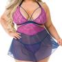 Worldgirl Plus Size Free Spirit Pink Lace Cut-Out Babydoll Set