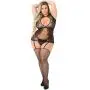 Worldgirl Plus Size Keyhole-Front Suspender Bodystocking Worldgirl Plus Size Keyhole-Front Suspender Bodystocking