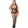 Worldgirl Plus Size Keyhole-Front Suspender Bodystocking Worldgirl Plus Size Keyhole-Front Suspender Bodystocking