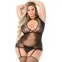 Worldgirl Plus Size Keyhole-Front Suspender Bodystocking Worldgirl Plus Size Keyhole-Front Suspender Bodystocking