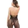 Worldgirl Fishnet Criss-Cross Halterneck Crotchless Bodystocking