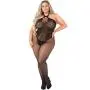 Worldgirl Plus Size Fishnet Halterneck Crotchless Bodystocking