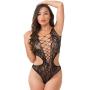 Worldgirl Black Cut-out Deep Plunge Thong Body