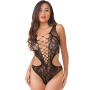 Worldgirl Black Cut-out Deep Plunge Thong Body
