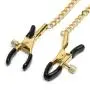Bondage Boutique Adjustable Nipple Clamps with Gold Chain