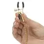 Bondage Boutique Adjustable Nipple Clamps with Gold Chain