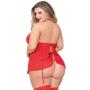 Seven 'til Midnight Plus Size Red Underboob Cut-Out Babydoll Set
