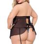 Seven 'til Midnight Plus Size Black Underboob Cut-Out Babydoll Set 
