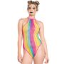 Leg Avenue Rainbow Stripe Net Racerback Body