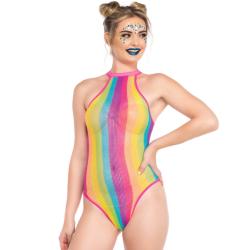 Leg Avenue Rainbow Stripe Net Racerback Body