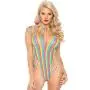 Leg Avenue Rainbow Shredded Cut-Out High Leg Body