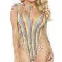 Leg Avenue Rainbow Shredded Cut-Out High Leg Body