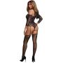 Dreamgirl Black Cold Shoulder Lace Suspender Bodystocking