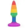 Rainbow Pleasure Silicone Butt Plug 2 Inch