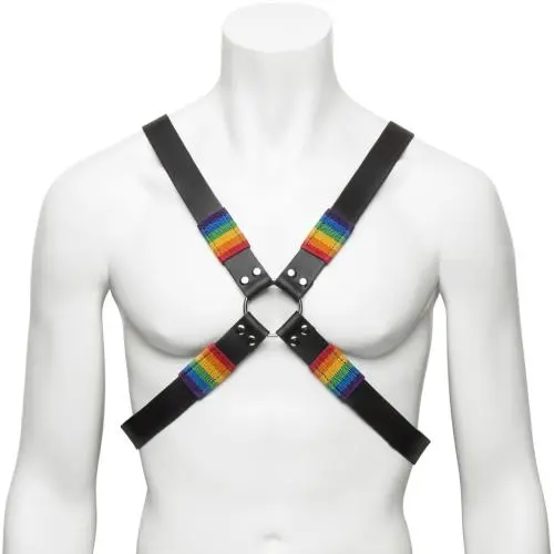 Bondage Boutique Rainbow and Leather Harness Bondage Boutique Rainbow and Leather Harness
