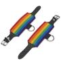 Bondage Boutique Rainbow and Leather Wrist Cuffs
