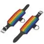 Bondage Boutique Rainbow and Leather Wrist Cuffs Bondage Boutique Rainbow and Leather Wrist Cuffs