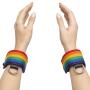 Bondage Boutique Rainbow and Leather Wrist Cuffs